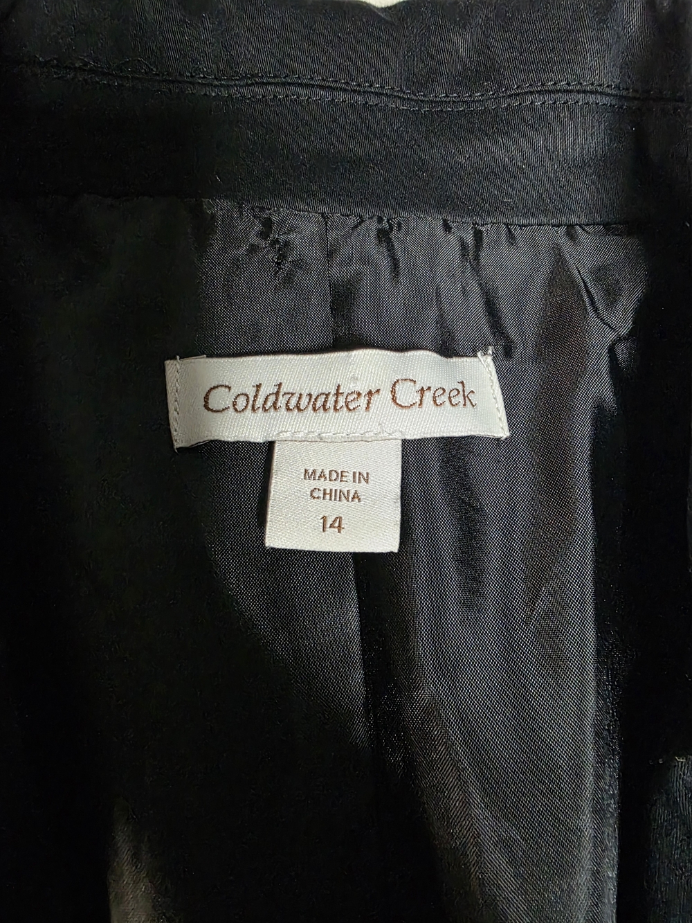 Coldwater Creek Black and White Paisley Sz 14 Woman's Blazer - Picture 5 of 9